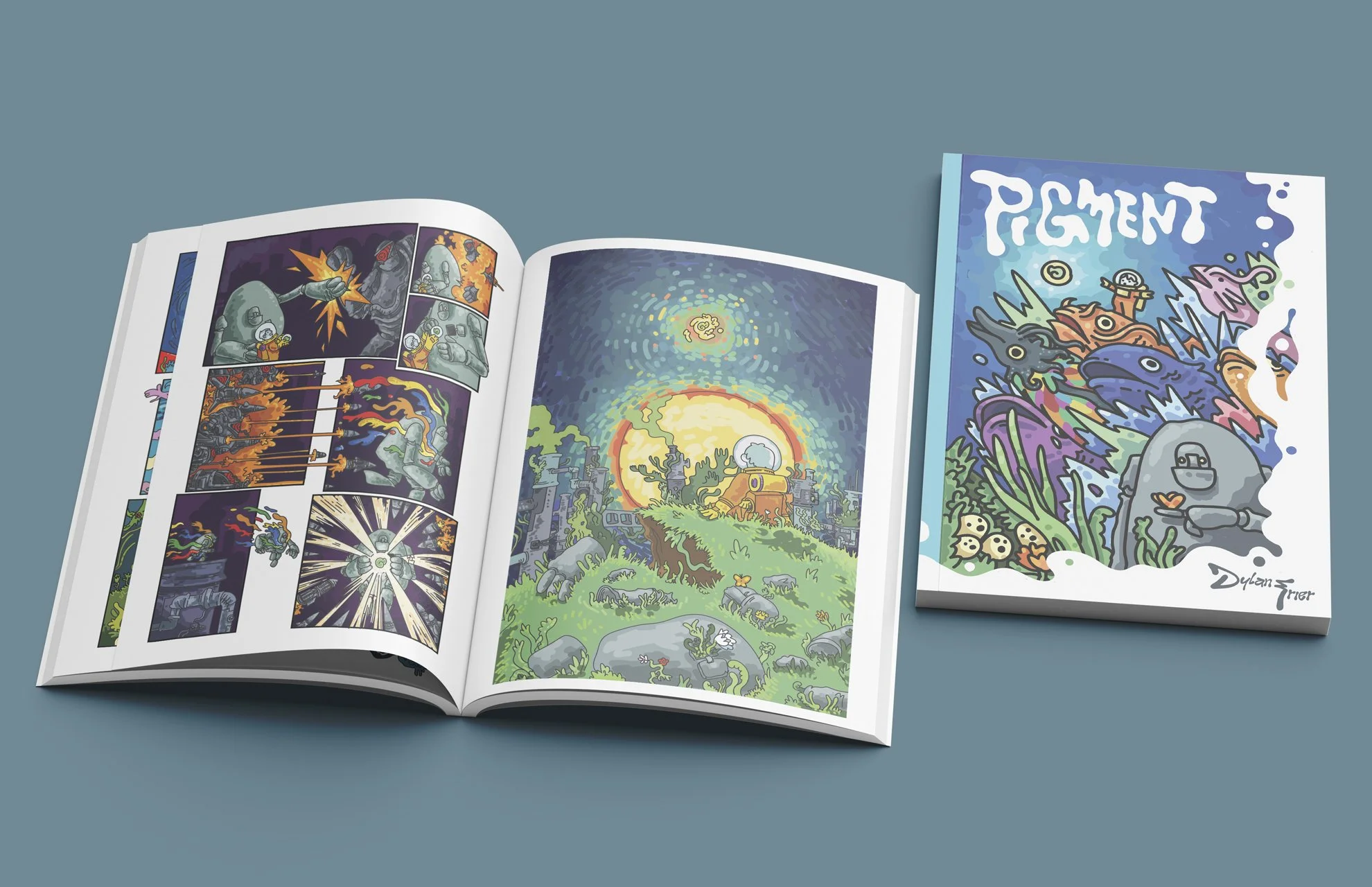 Pigment, Pages 5 & 6 2026. Digital Art (Adobe Illustrator) 