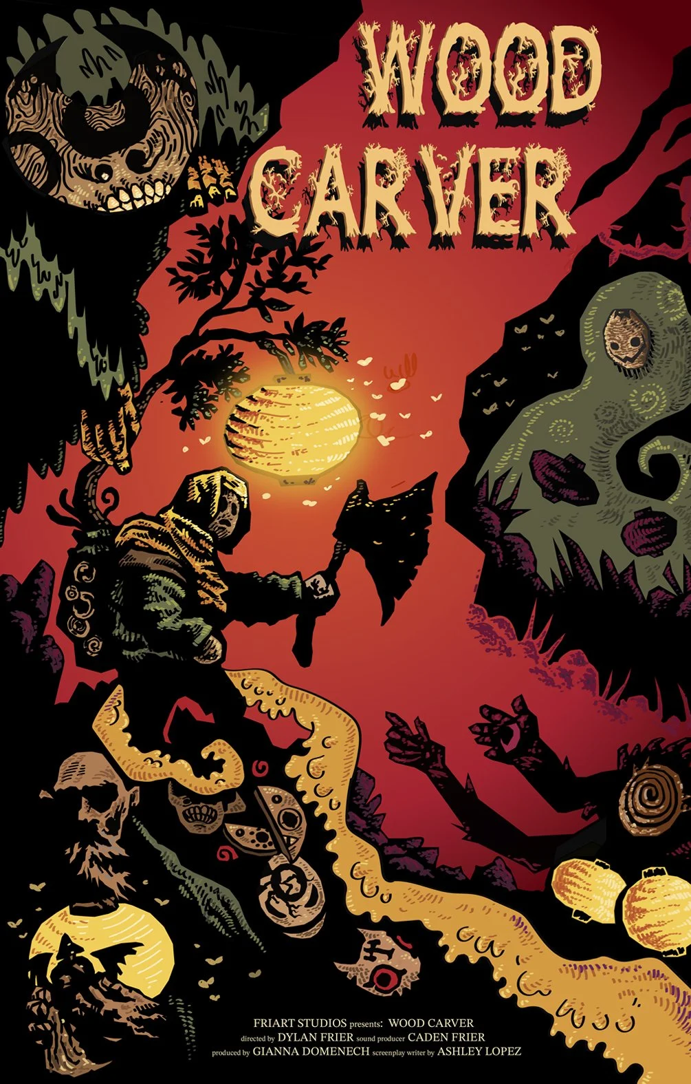 WoodCarver Poster 1, 2025. Digital Art (Adobe Illustrator) 