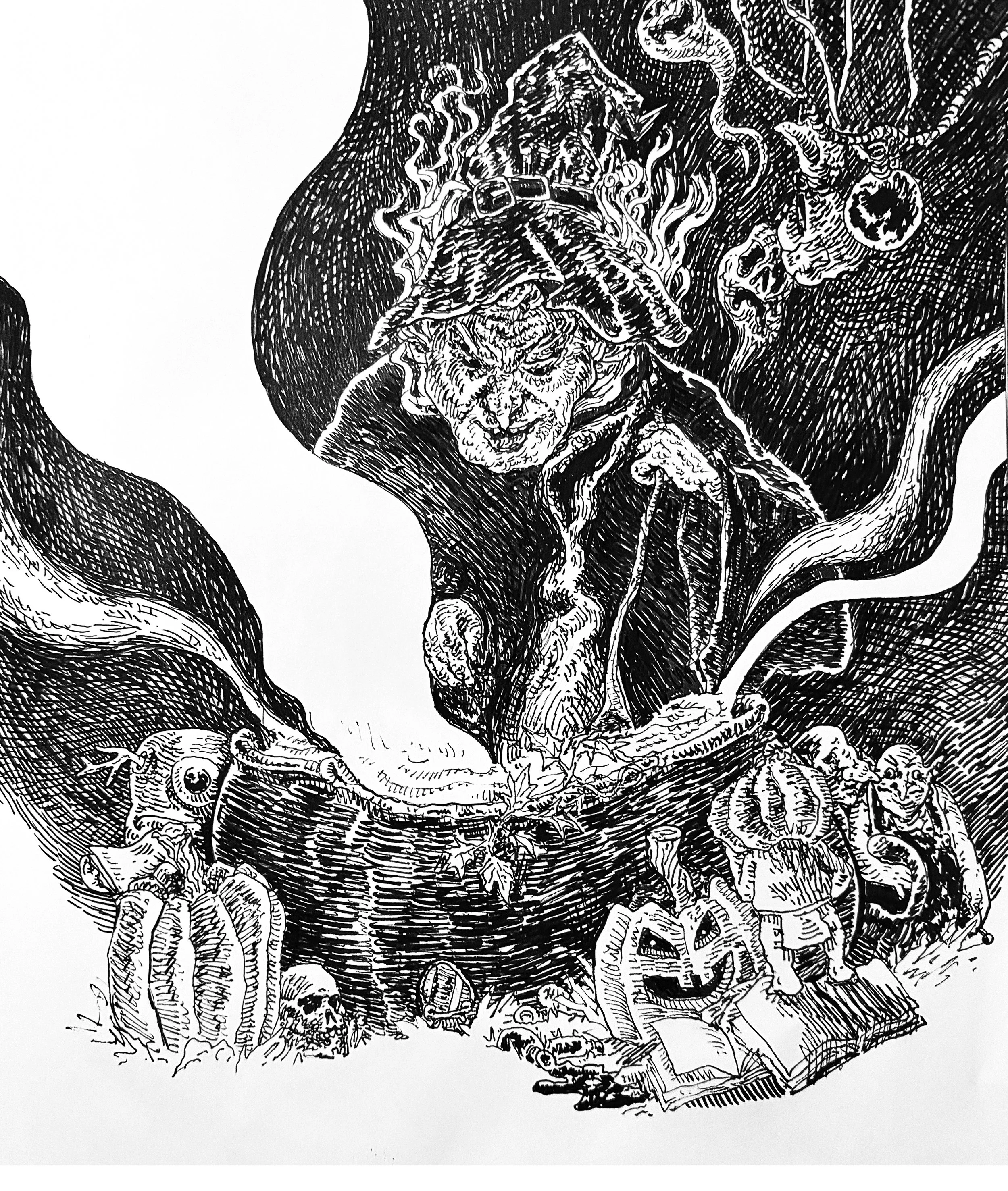 Witches Brew, 2025. Pen on paper - 9 x 12 in
