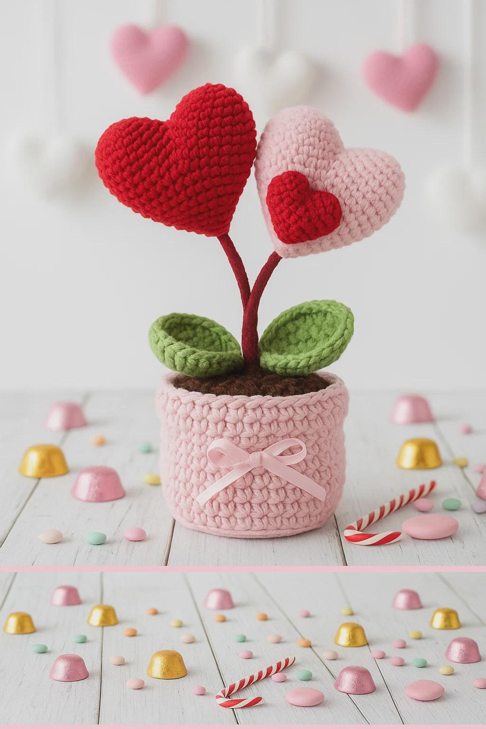 Crochet Heart Plant