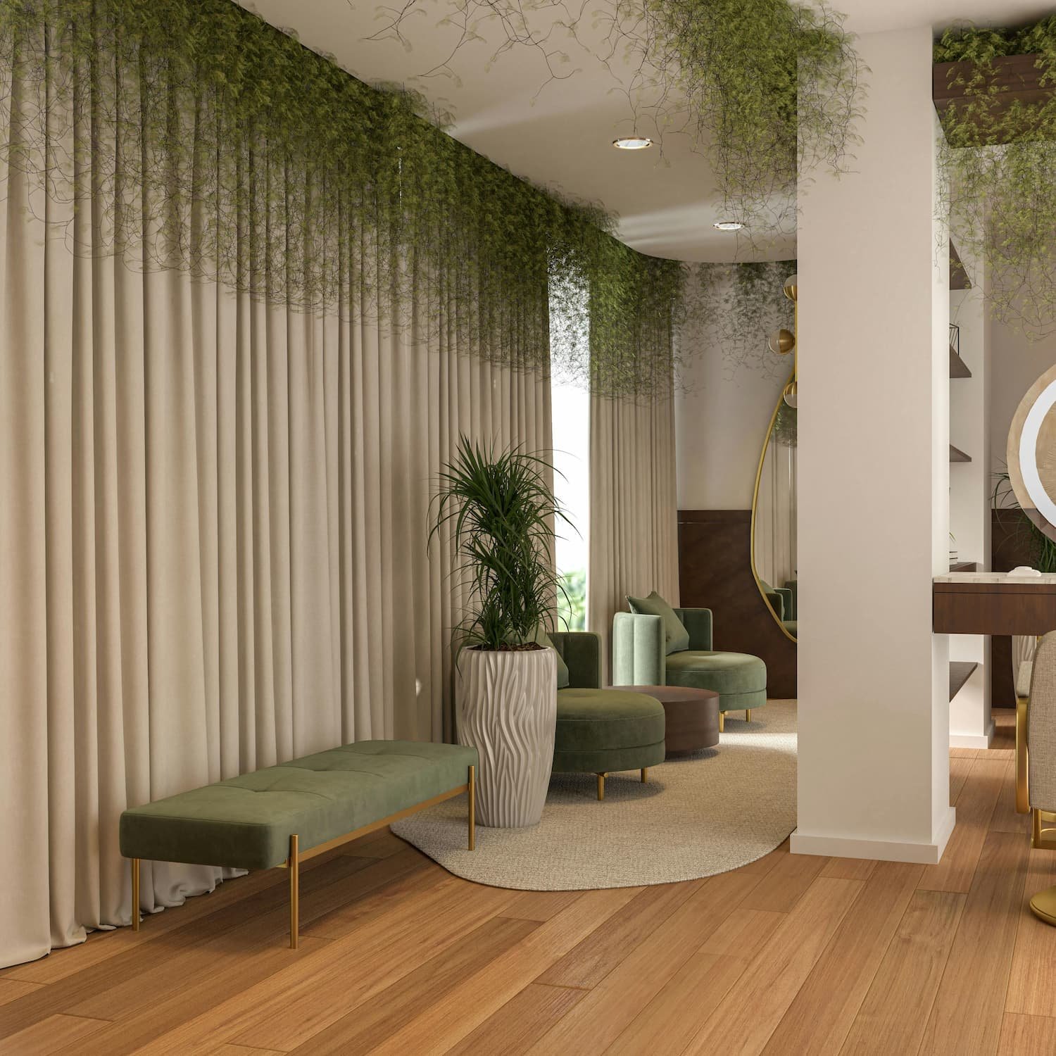 Warm interior of Maison Hair Studio with natural light in Shoreditch