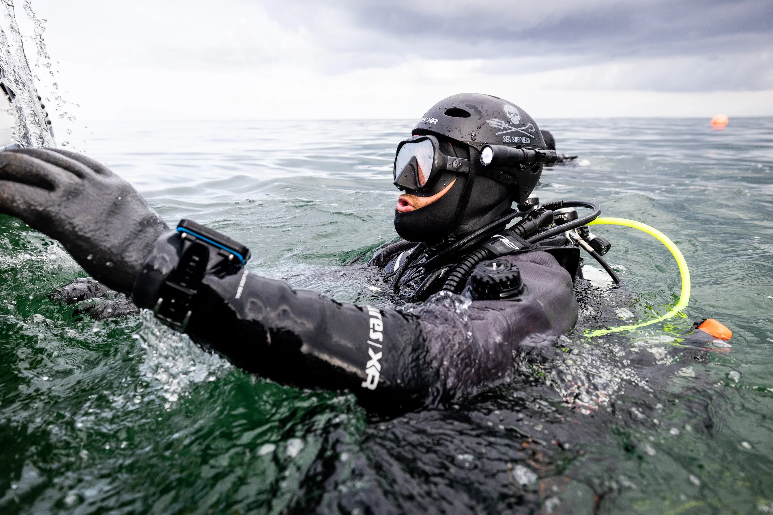 Ghost net diver in the Baltic Sea