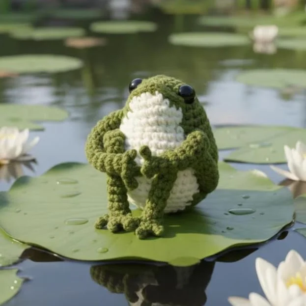Crochet Frog Plush – Handmade Amigurum