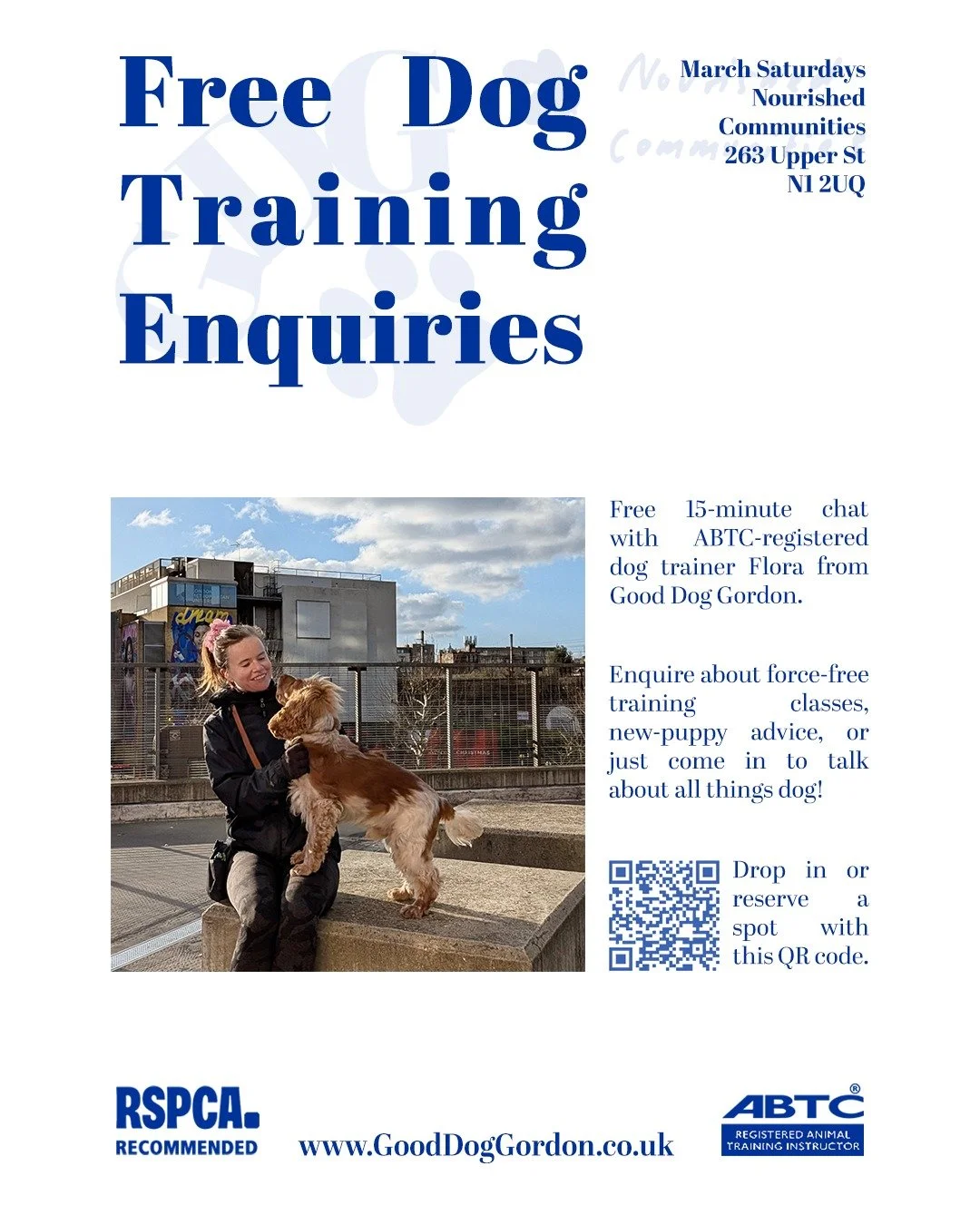 Starting this Saturday! Link in bio to book a free spot
 🐕💕

#dogtrainingadvice #free #londonlife #dogsoﬁnstagram #islington