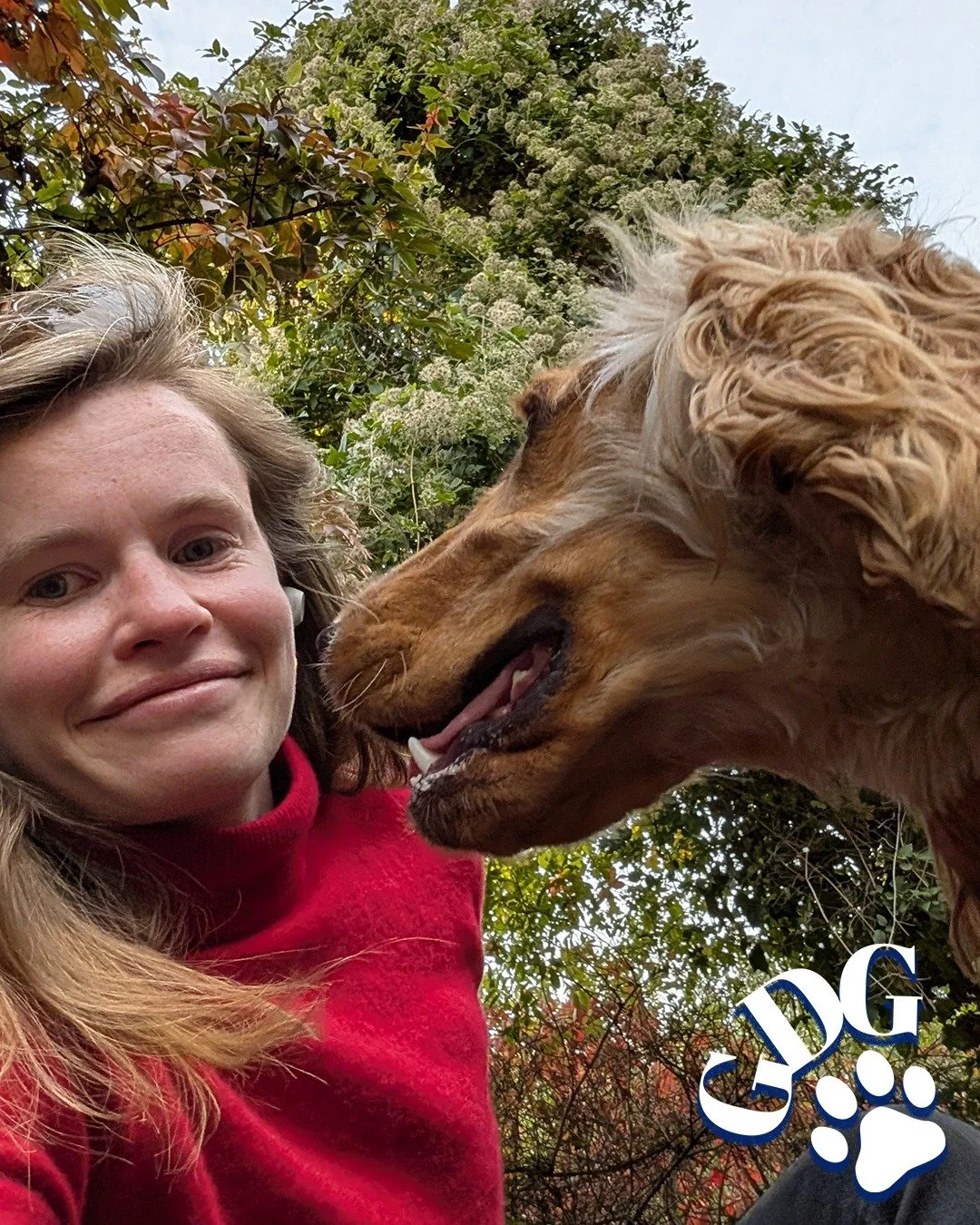 Me and Dougal during training. Although, the question remains...where the heck is my arm?
