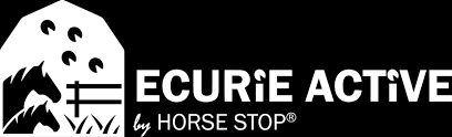 Logo de Ecurie Active by Horse Stop, représentant un cheval stylisé dans un style monochrome.