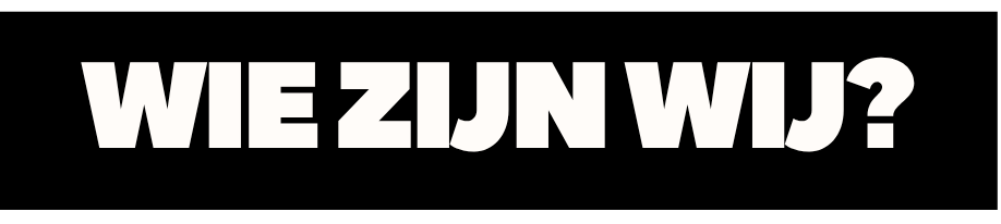 Black background with white text that reads 'WIE ZJN WIJ?'