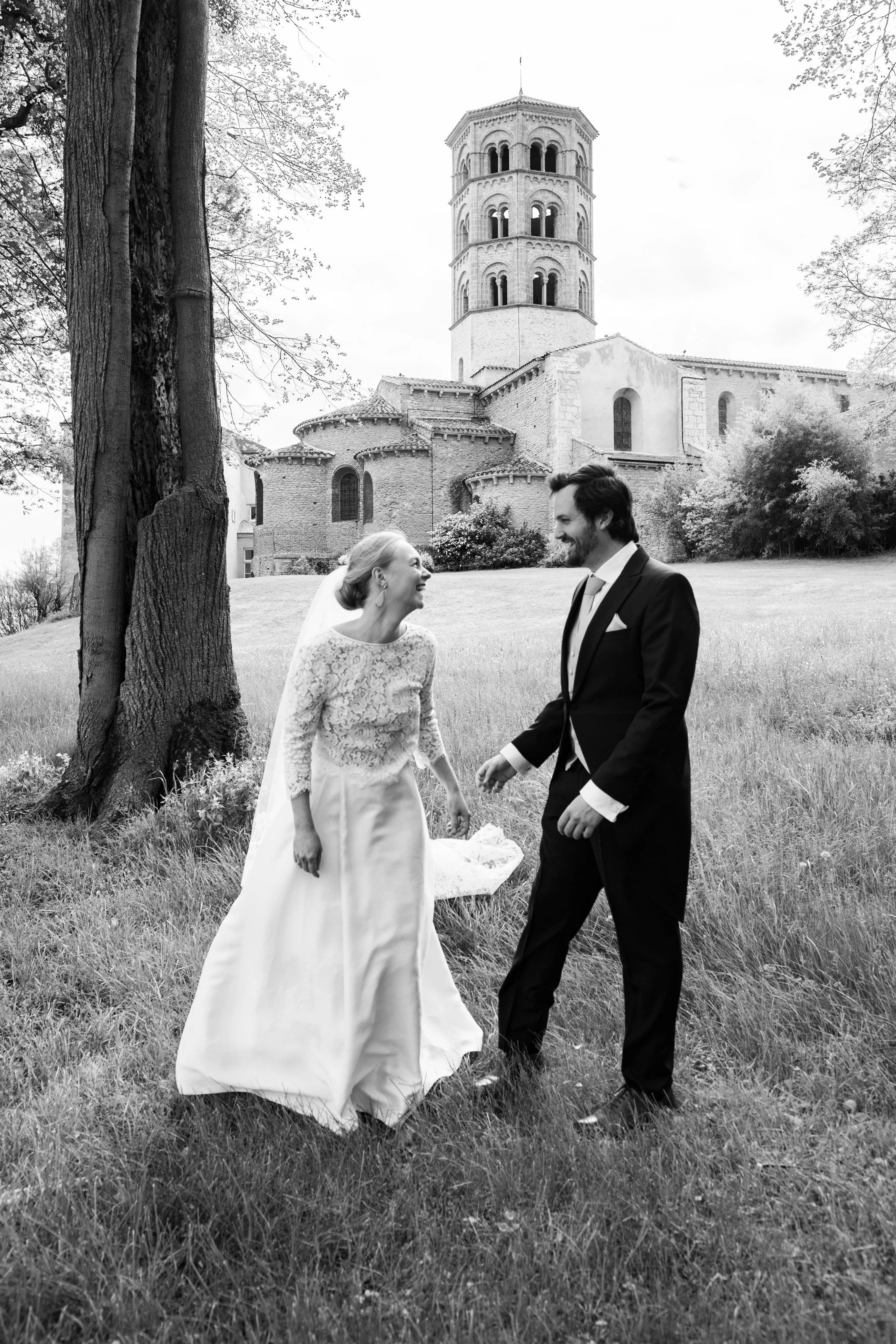 Shooting photo de mariage en noir et blanc
