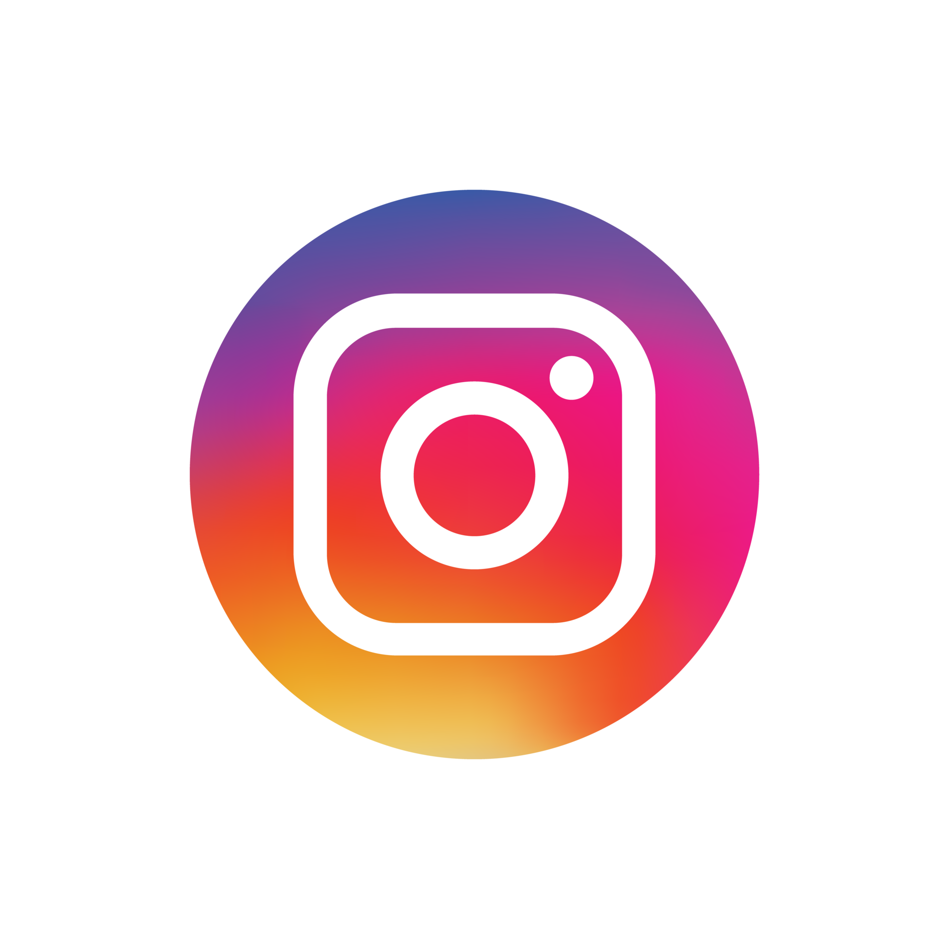 Logo blanc d'Instagram sur un fond dégradé de couleurs allant du violet à l'orange.