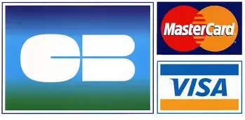 Logo CB français accompagné des logos Mastercard et Visa.