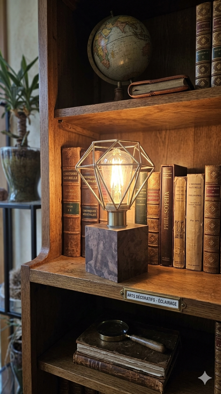 Lampe artisanale à poser, lampe de chevet, lampe de salon, lampe de bibliothèque, lampe de bureau. Ambiance cosy premium et chaleureuse.