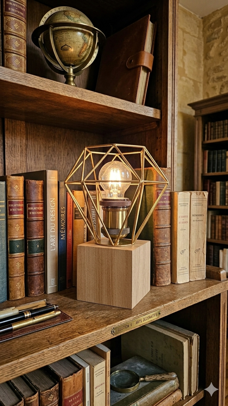 Lampe artisanale à poser, lampe de chevet, lampe de salon, lampe de bibliothèque, lampe de bureau. Ambiance cosy premium et chaleureuse.