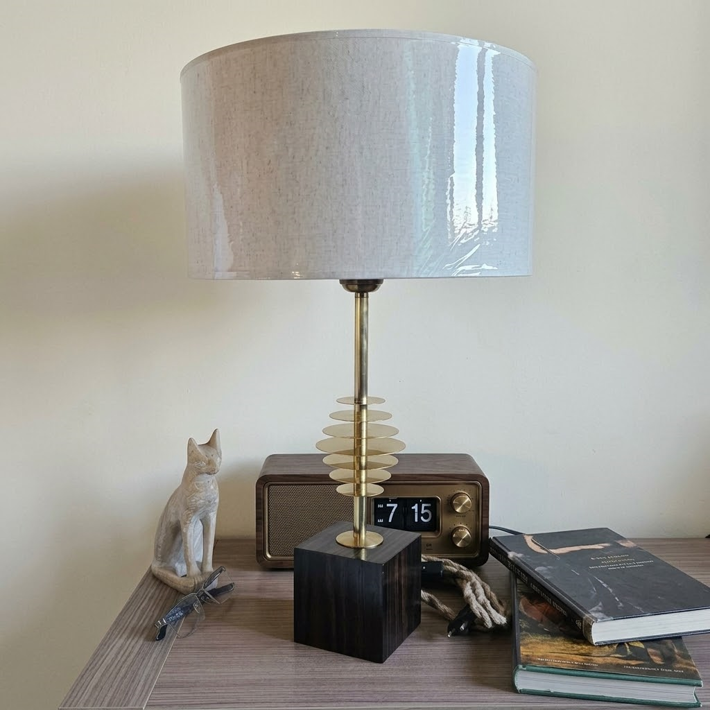 lampe-a-poser-bois-artisanale-ebene&laiton-luminessencedesign-disques&lumiere-chevet.png