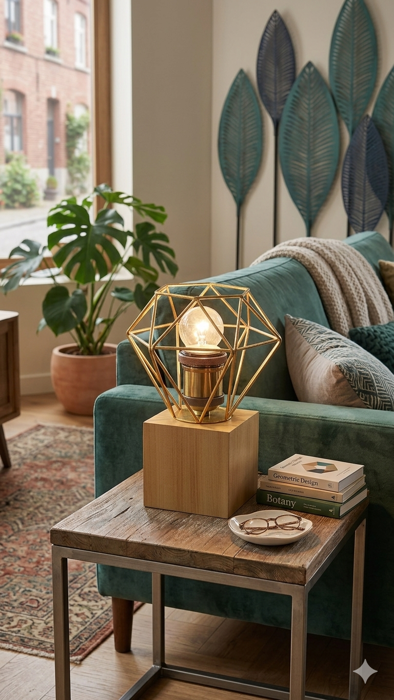 Lampe artisanale à poser, lampe de chevet, lampe de salon, lampe de bibliothèque, lampe de bureau. Ambiance cosy premium et chaleureuse.