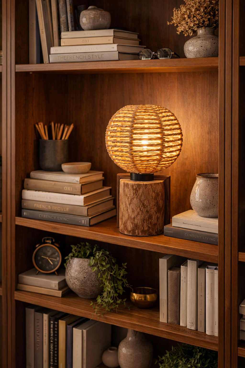 Lampe artisanale à poser, lampe de chevet, lampe de salon, lampe de bibliothèque, lampe de bureau. Ambiance cosy premium et chaleureuse.