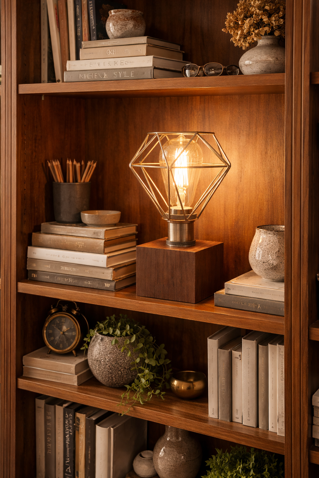 Lampe artisanale à poser, lampe de chevet, lampe de salon, lampe de bibliothèque, lampe de bureau. Ambiance cosy premium et chaleureuse.