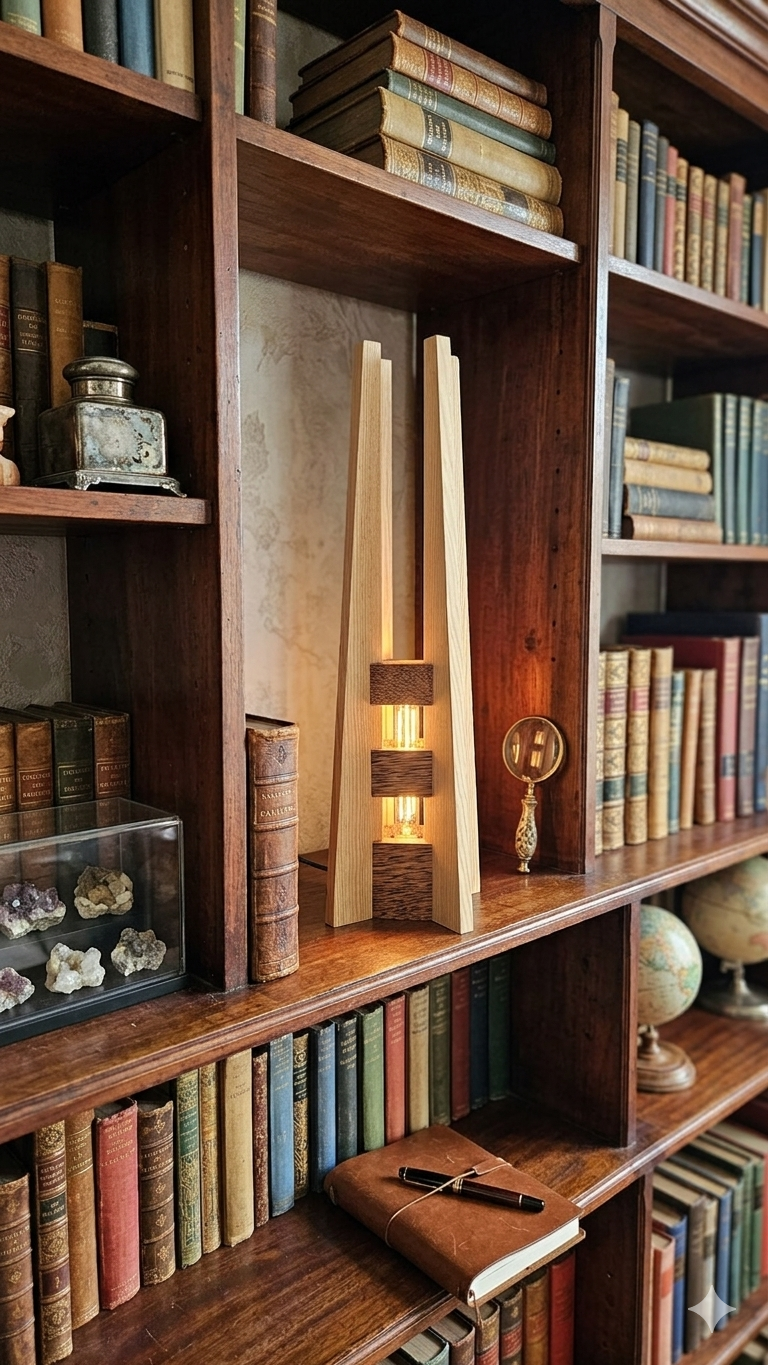 Lampe artisanale à poser, lampe de chevet, lampe de salon, lampe de bibliothèque, lampe de bureau. Ambiance cosy premium et chaleureuse.