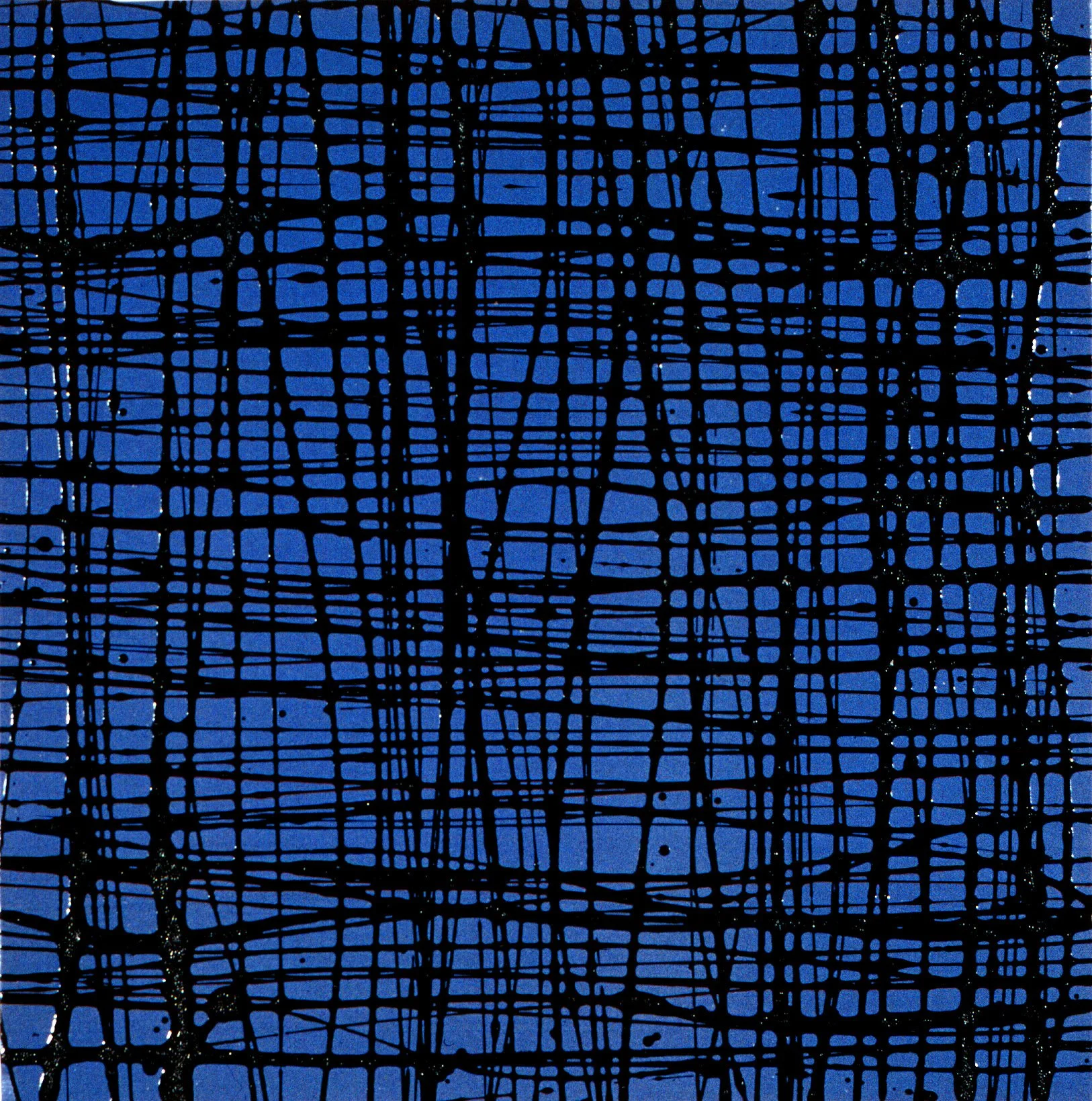 Untitled (Small Blue Network III), Oil on Canvas, 1992, 30 x 30 cm