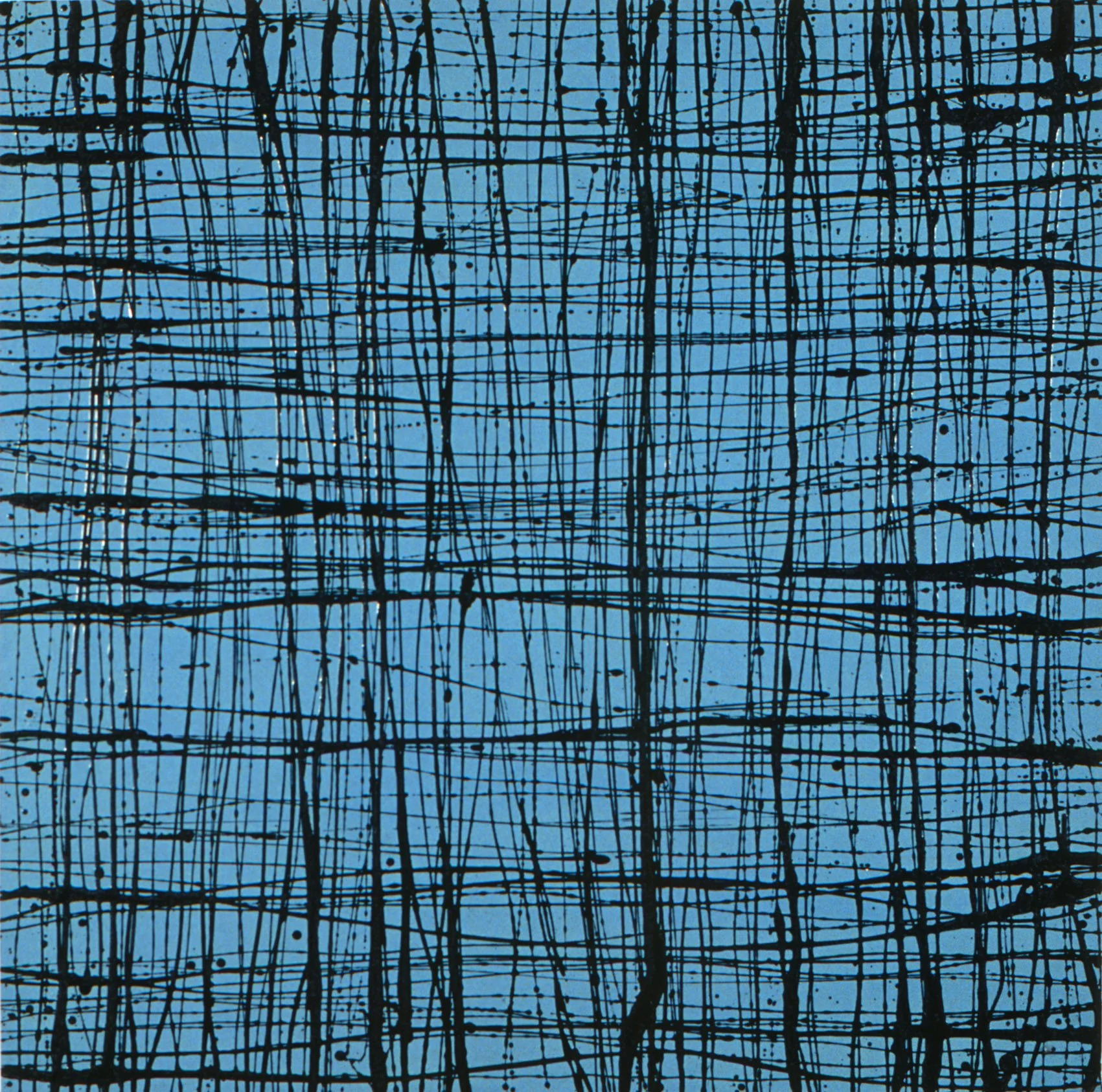 Untitled (Black on Blue), Oil on Canvas, 1993, 152 x 152 cm