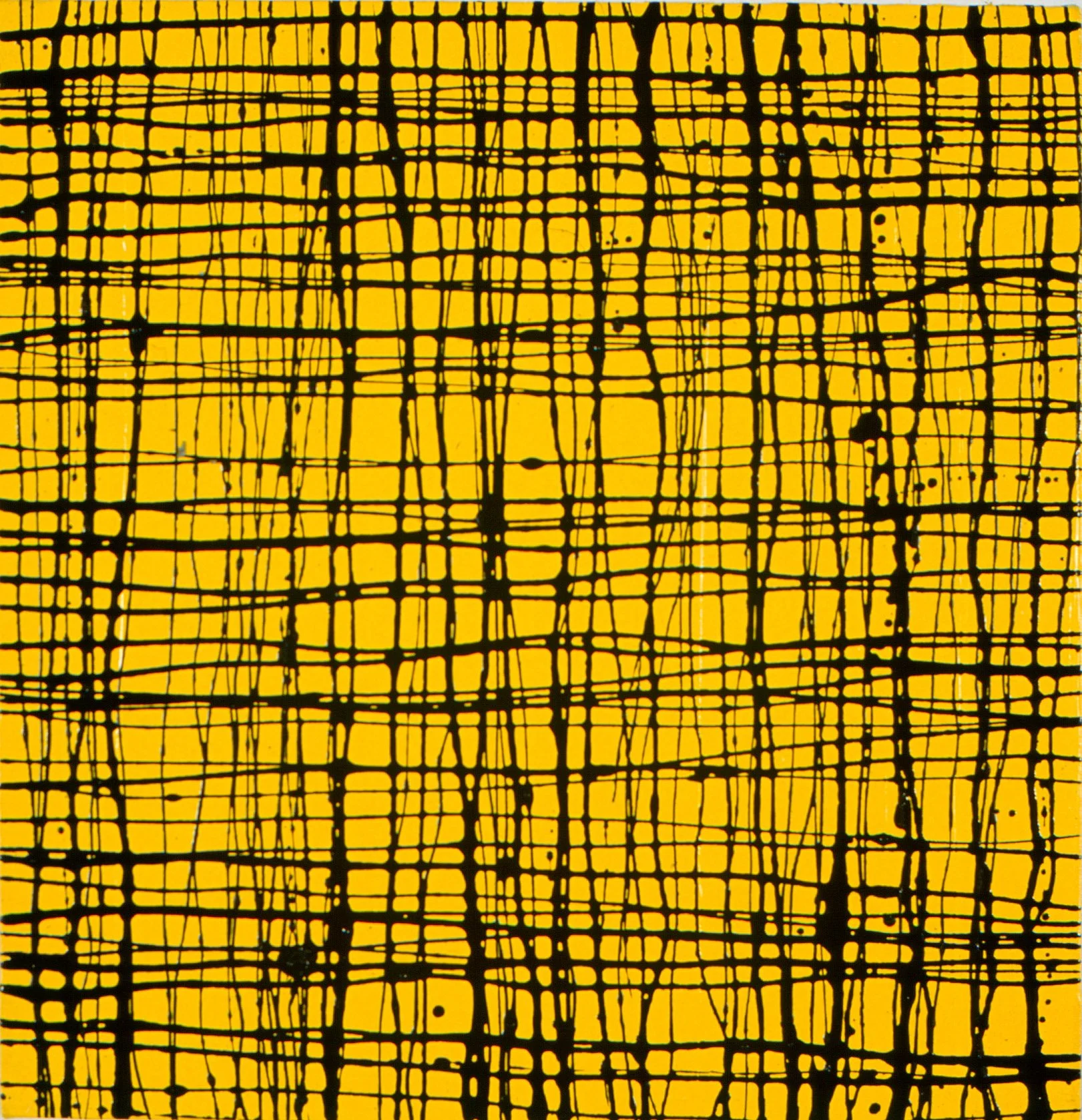 Untitled (Black on Yellow II), Oil on Canvas, 1992, 40 x 40 cm
