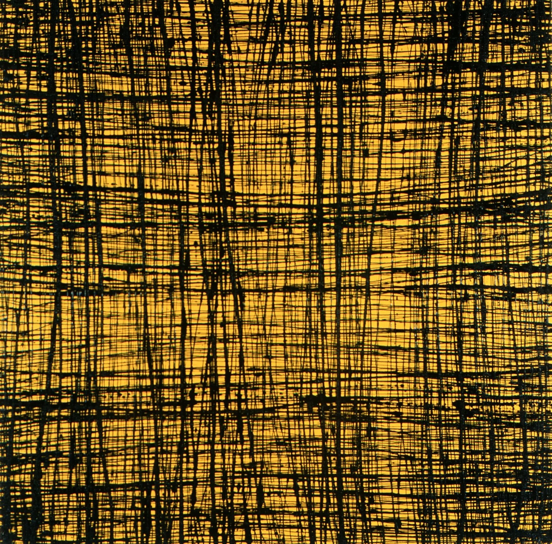 Untitled (Black on Yellow), Oil on Canvas, 1993, 193 x 193 cm