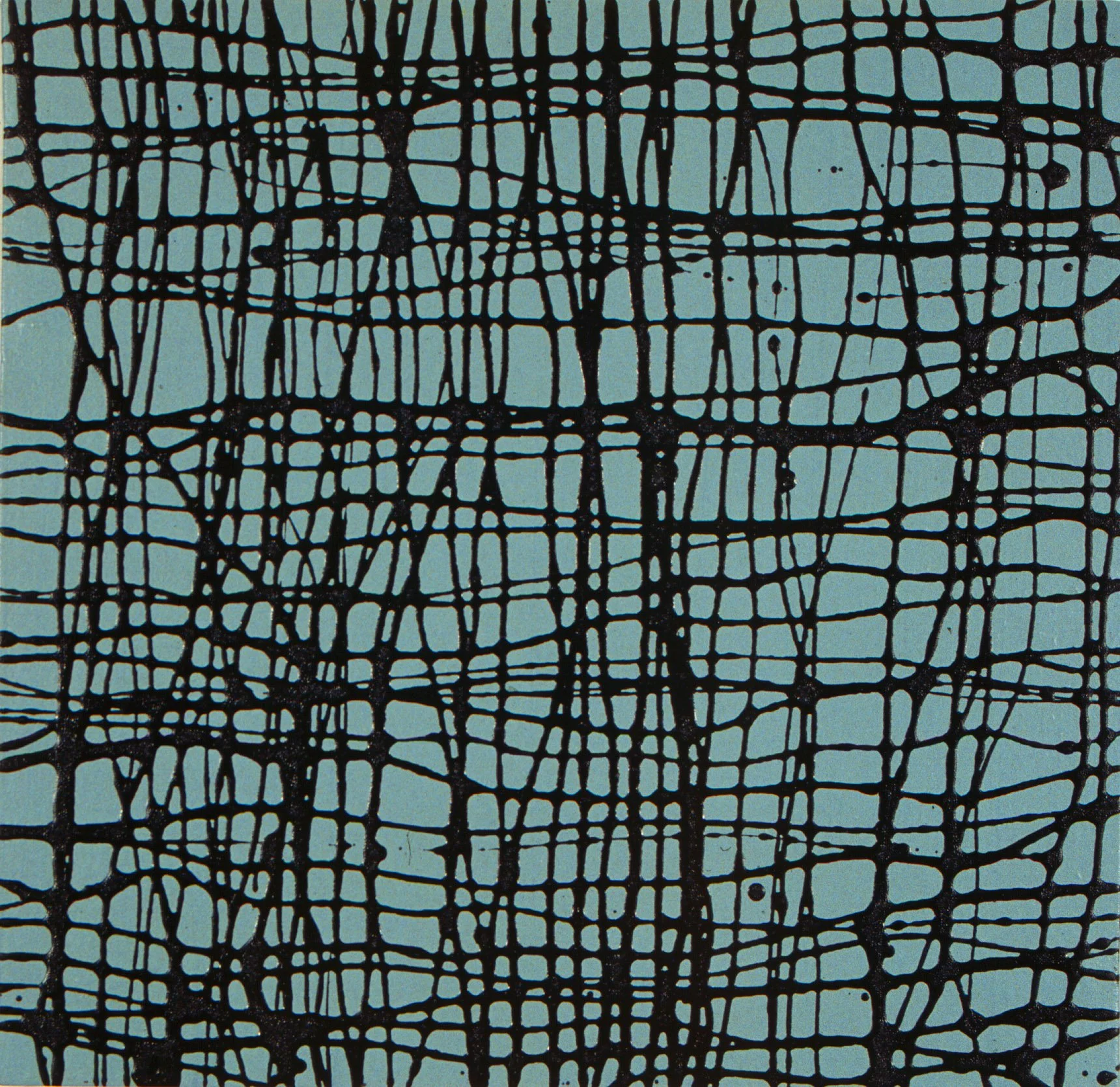Untitled (Small Blue Network II), Oil on Canvas, 1992, 30 x 30 cm