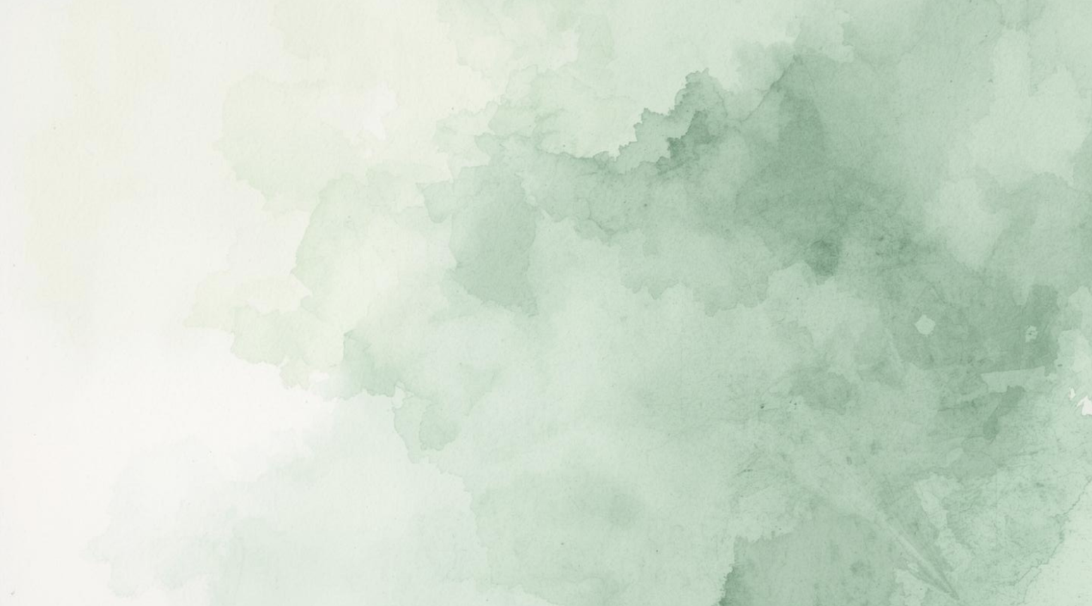 Light green watercolor texture with abstract, cloud-like patterns.