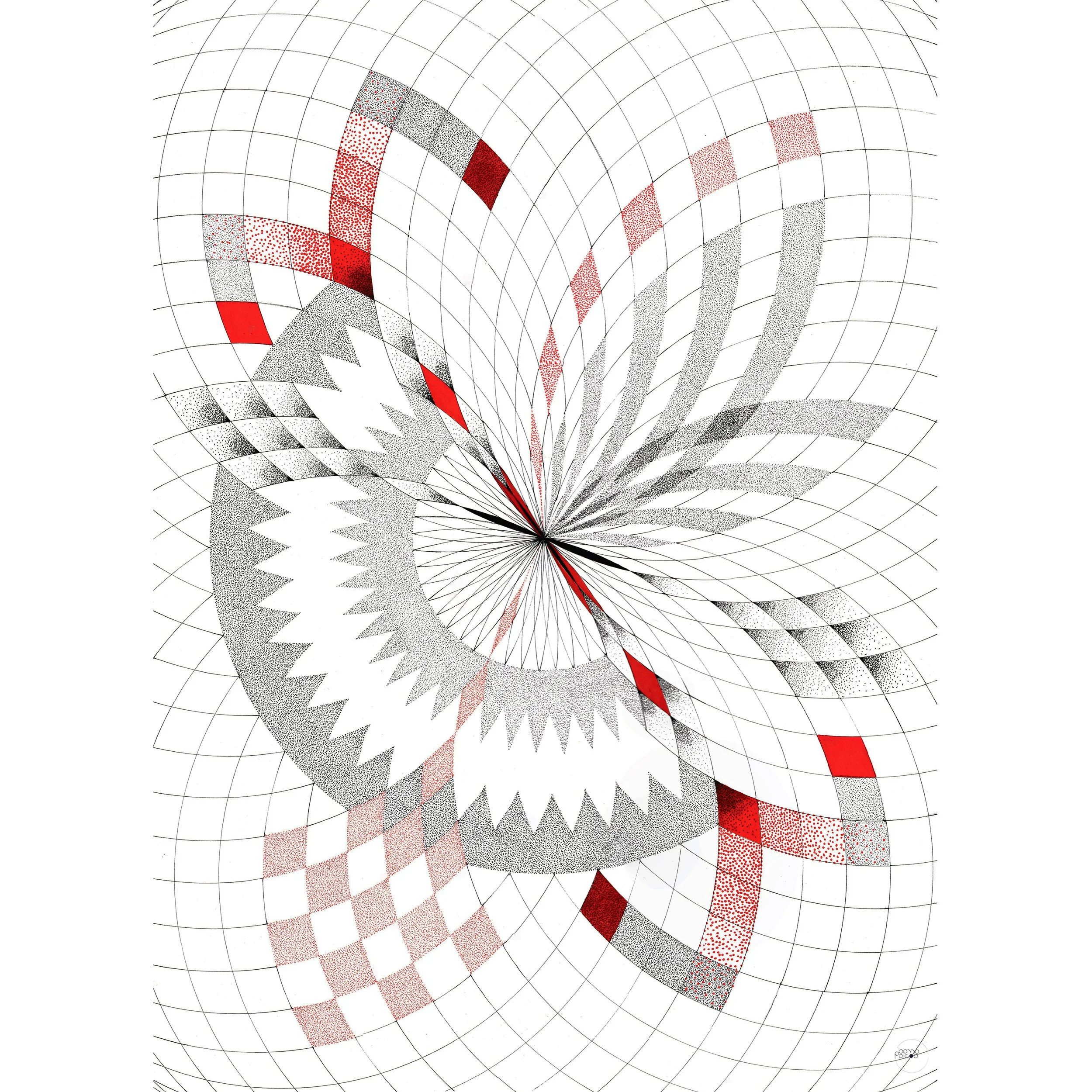 Vortex I - Red Shift - Geometric Fine Art Print