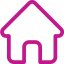 Outline of a house with a pitched roof in purple