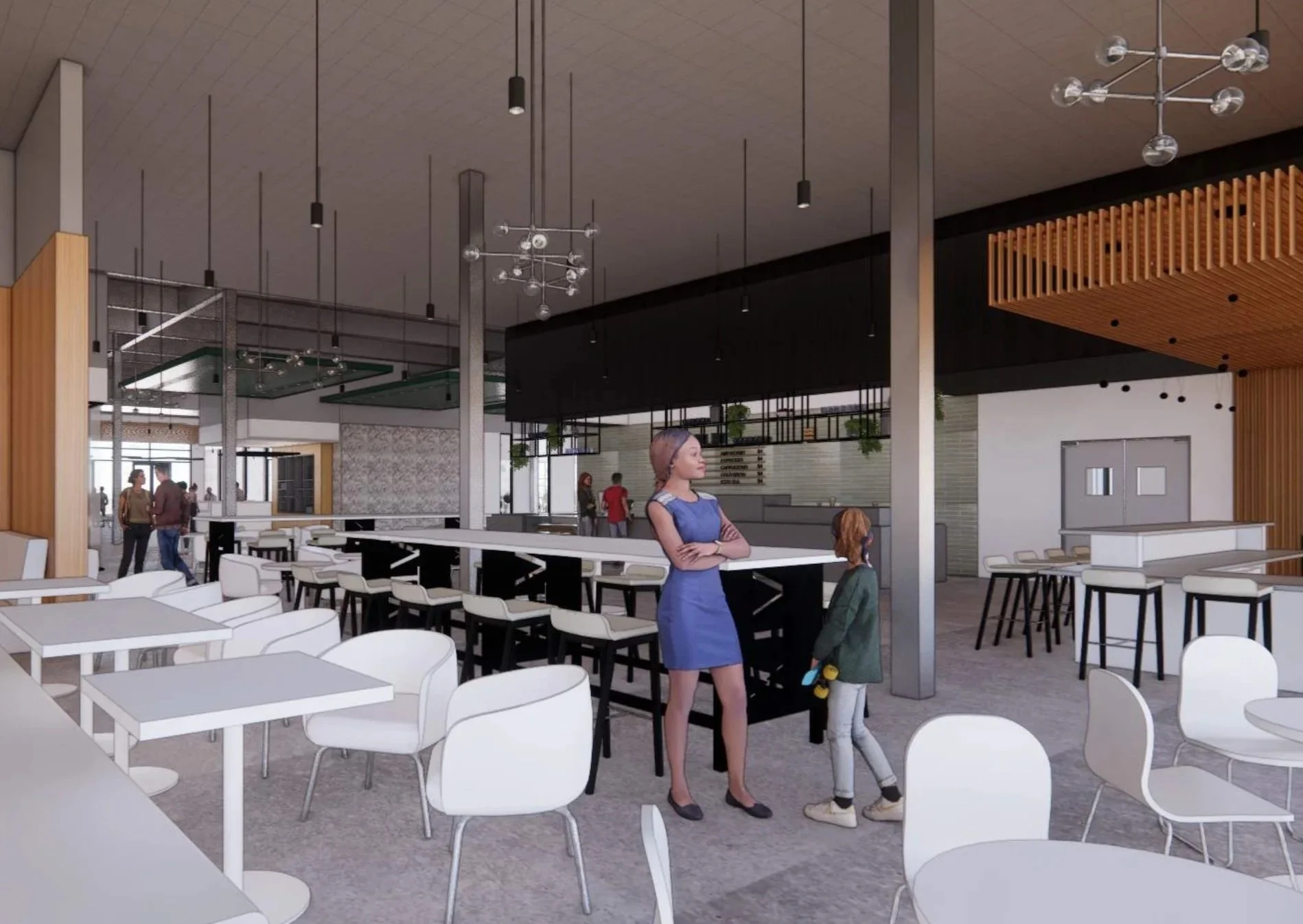 Concept design of hospitality and lounge area at the upcoming DSSC Flagship fitness and sports facility.