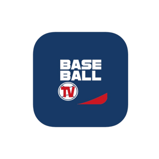 Logo du site et de l'application Baseball TV France, baseball tv france écrit sur fond bleu marine.