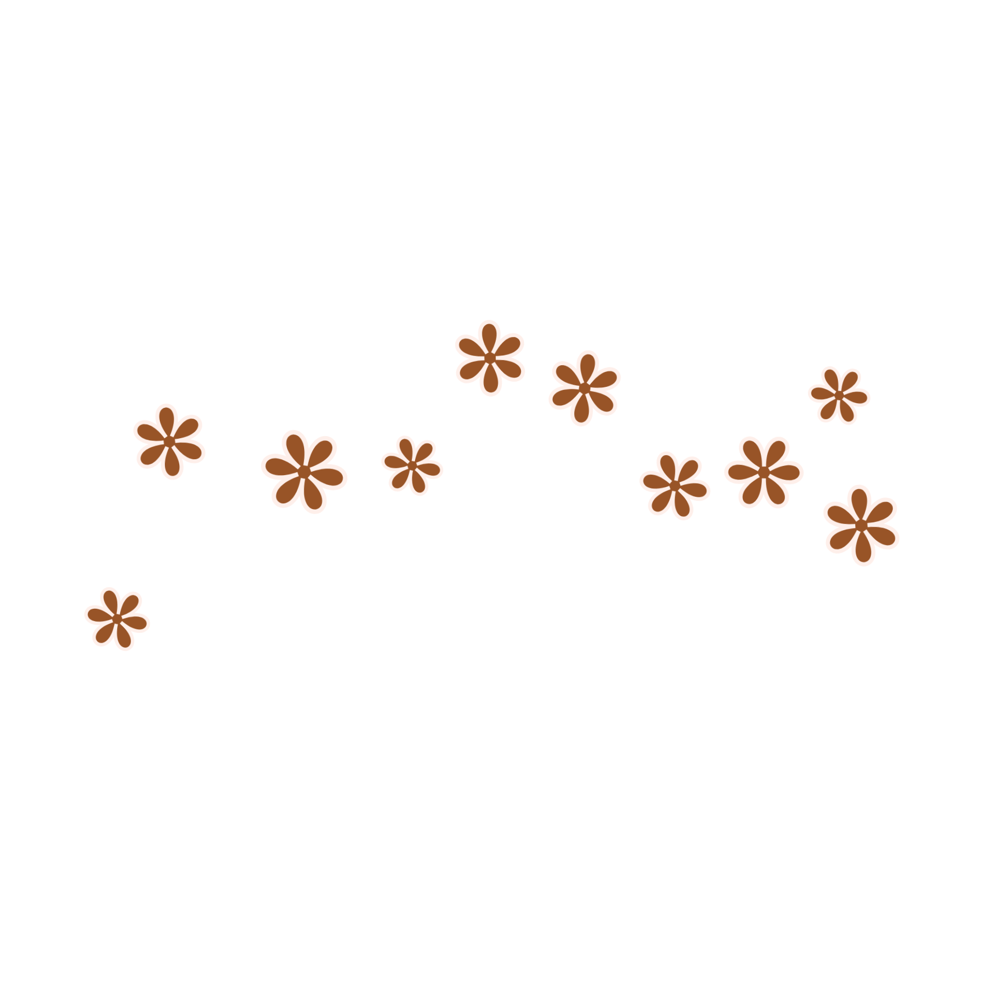 Une illustration de plusieurs fleurs en chocolat colorées.