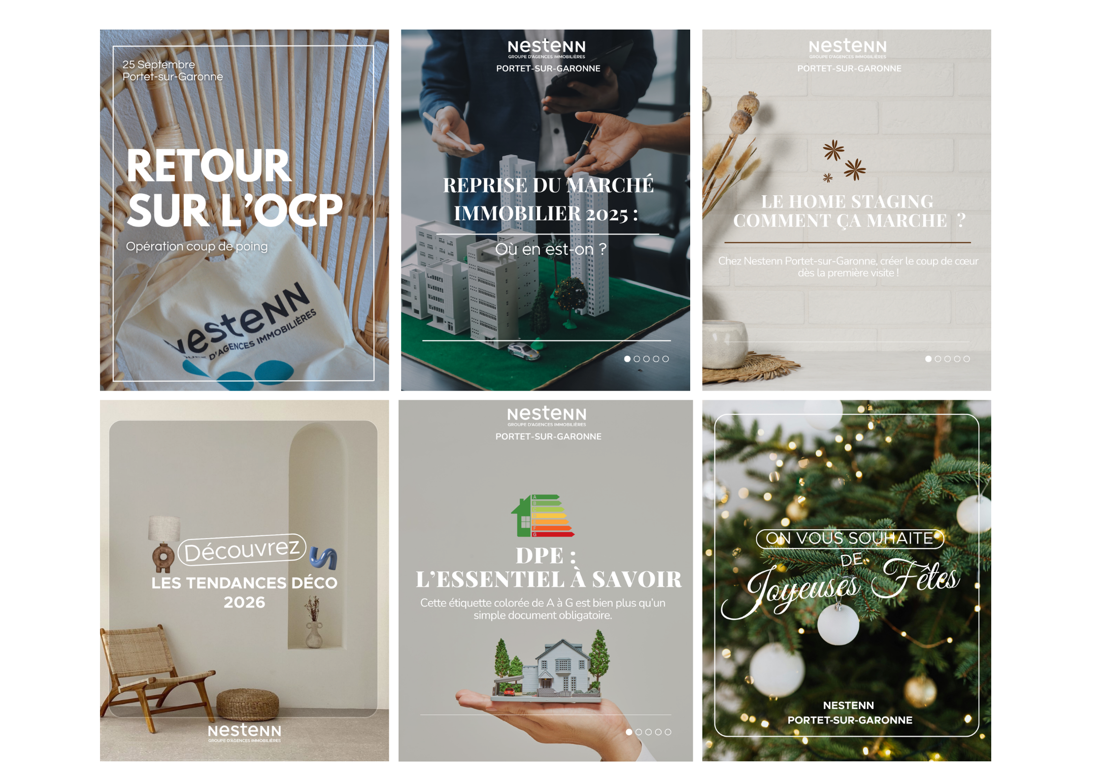 Exemple de posts instagram réalisé pour l'agence nestenn.