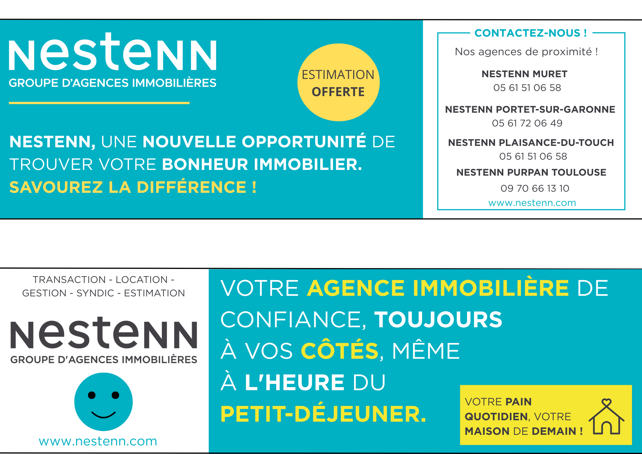 Design à destination de sacs à pain aux couleurs bleu et jaune de la marque Nestenn