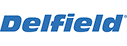 Delfield logo in blue text with a stylized font