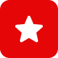 Red social media icon with a white star in the center
