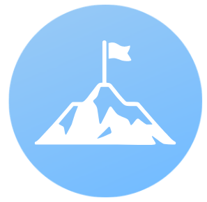 Berg mit einer Flagge auf der Spitze
