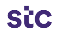 Logo of STC in purple text