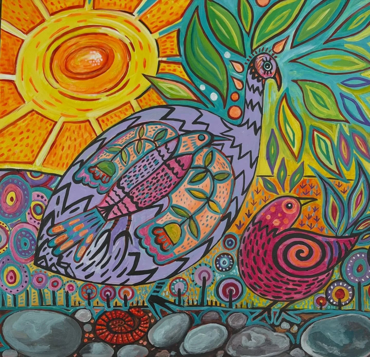 Bird crazy - from a NEW series of paintings.
.
.
.
#folkart #whimsicalart #funart #storytellingart #uniqueartwork