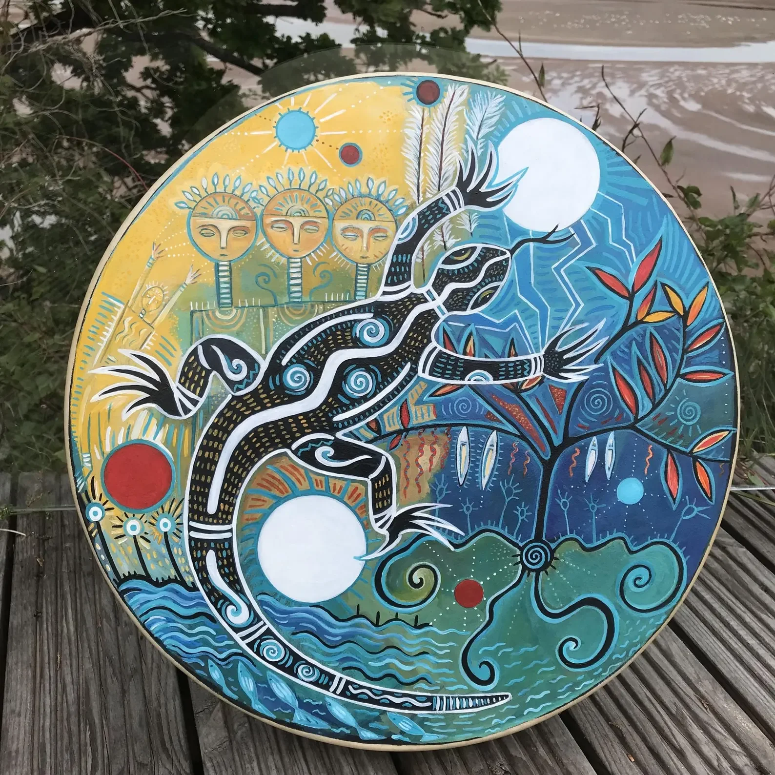 Lizard Of Enlightenment – Original Hand-Painted Shaman Drum