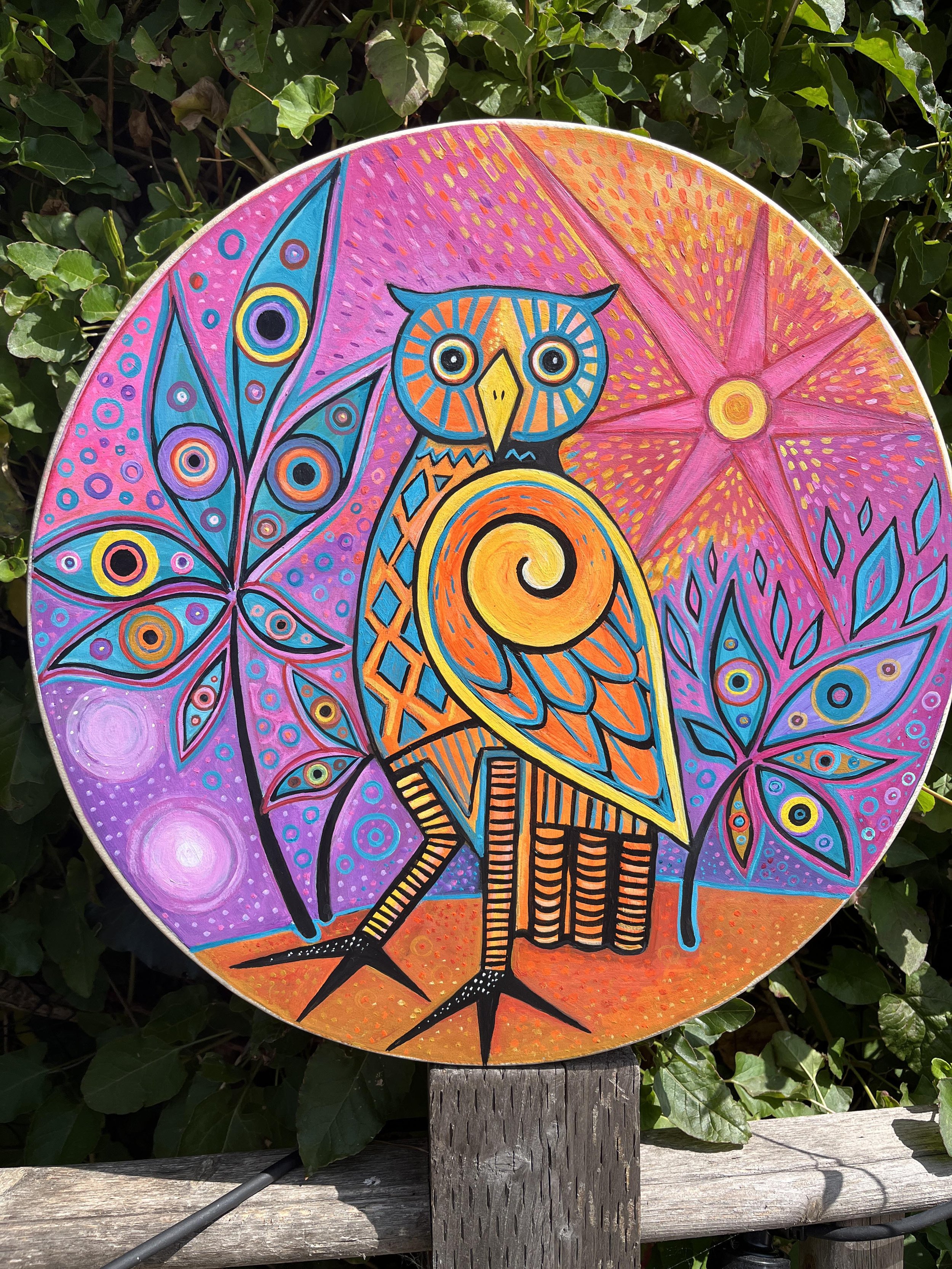 The Owl of Foresight - Hand-painted Shaman Drum