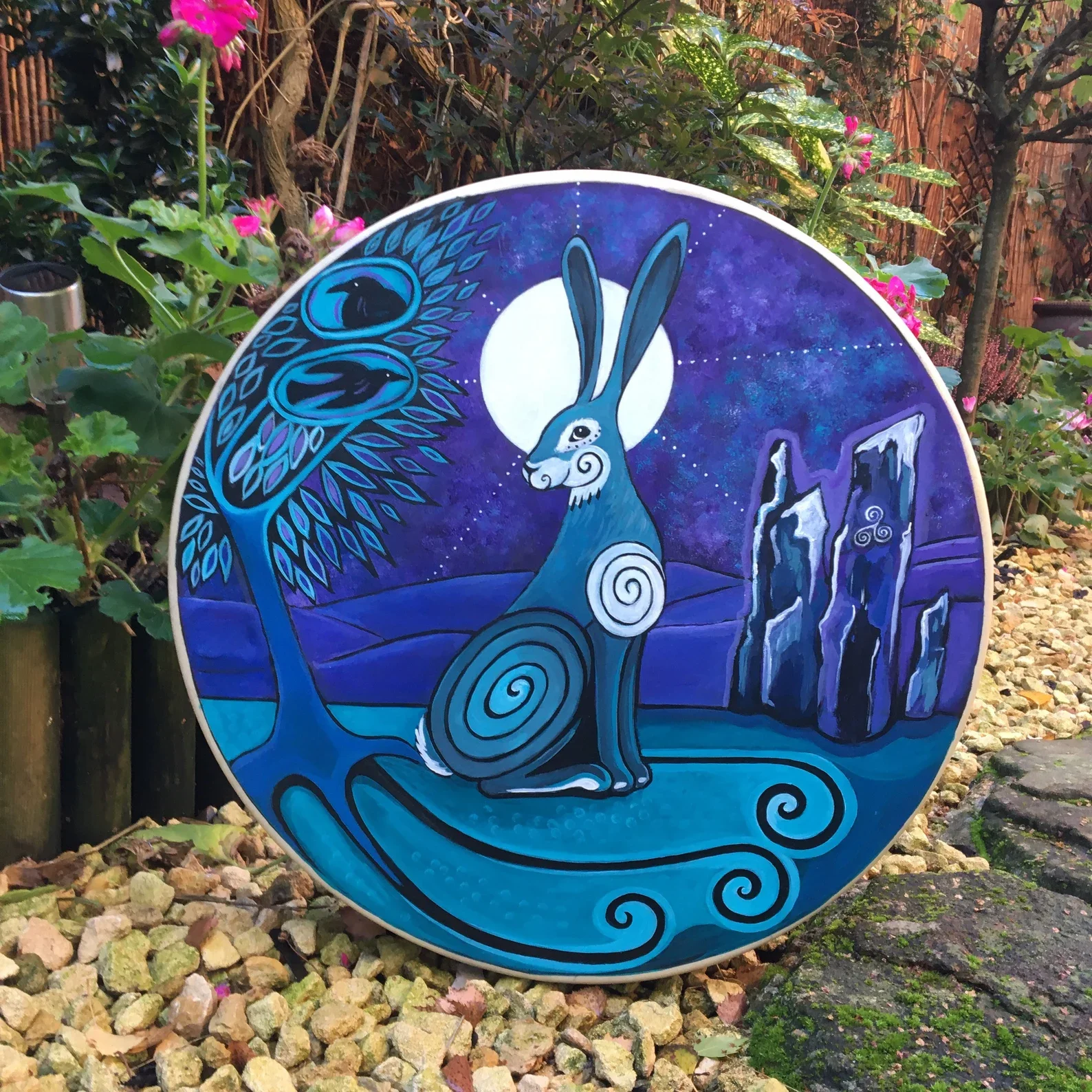 Hare Spirit – Original Hand-Painted Shaman Drum