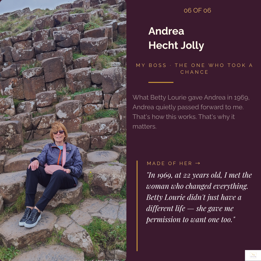 Image of Andrea Jolly sitting on rocks