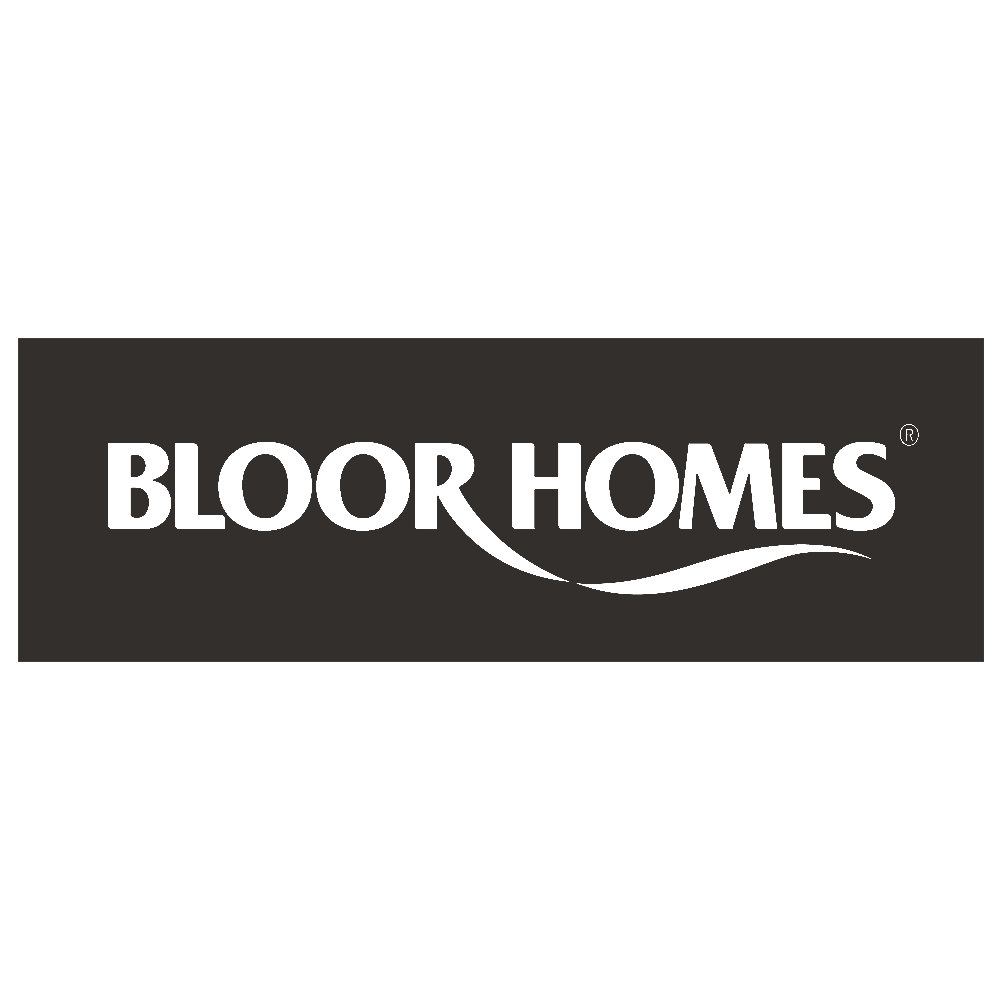 Bloor Homes logo with black text and stylized wave design on a dark gray background