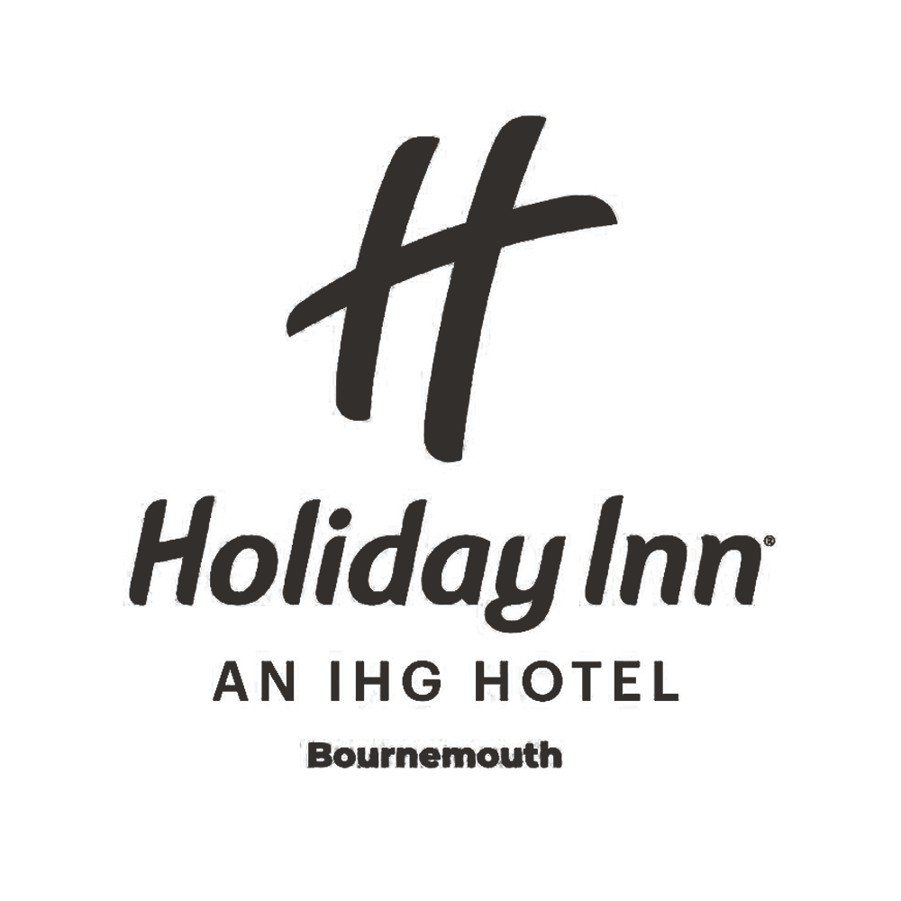 Black logo with stylized 'H' for with the words 'Holiday Inn' & 'An ING Hotel'