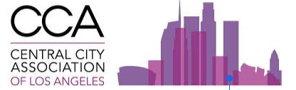 Logo for Central City Association of Los Angeles featuring a purple city skyline.