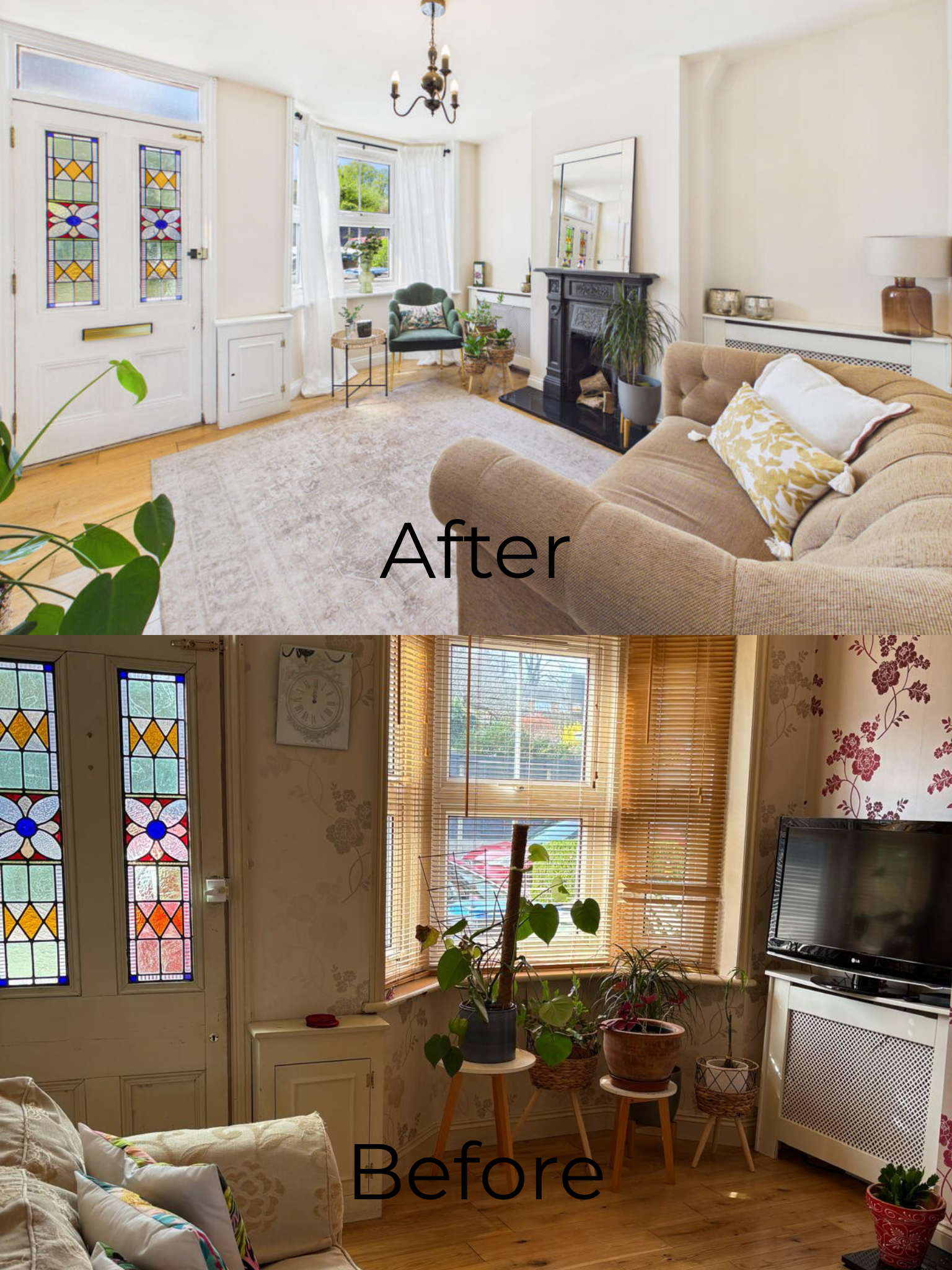 Cost of Home stager Hertfordshire - before and after living room transformation 
