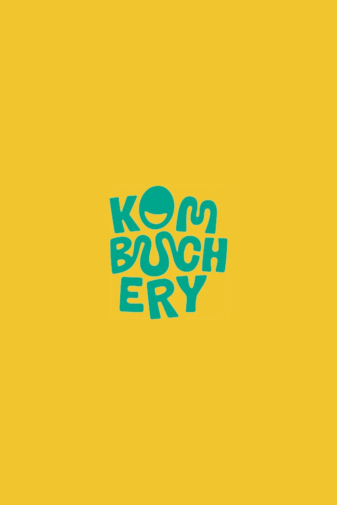 Bunter Hintergrund mit lachendem Emoji und dem Schriftzug "KOM BUSCH ERY" in grüner Schrift.