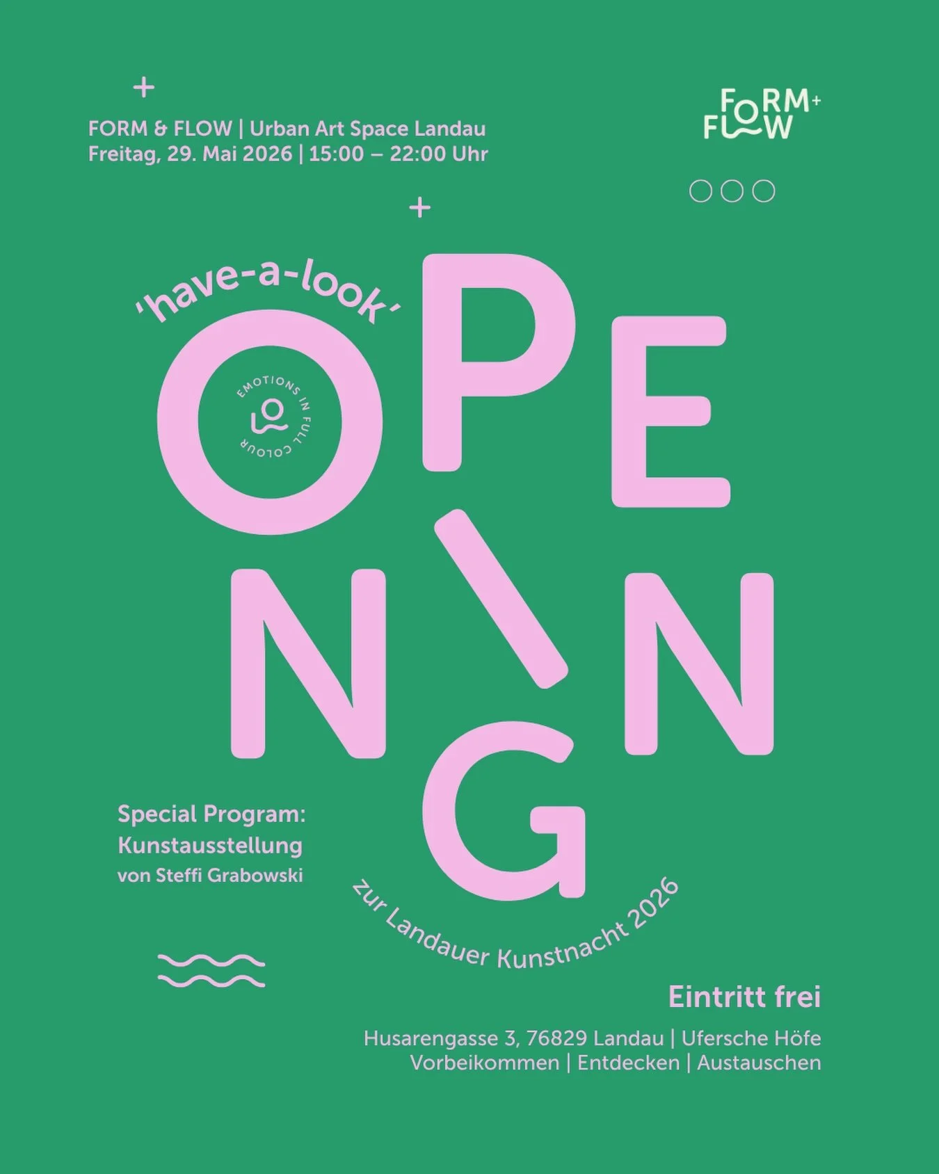 FORM &amp; FLOW &mdash; have a look ✨

Am 29. Mai &ouml;ffnen wir zum ersten Mal unsere T&uuml;ren in den @ufersche_hoefe .
Ein neuer Ort f&uuml;r Kunst, Farbe, Bewegung und kreative Freiheit.

Zwischen Action Painting, Mixed-Media Painting, Textile 