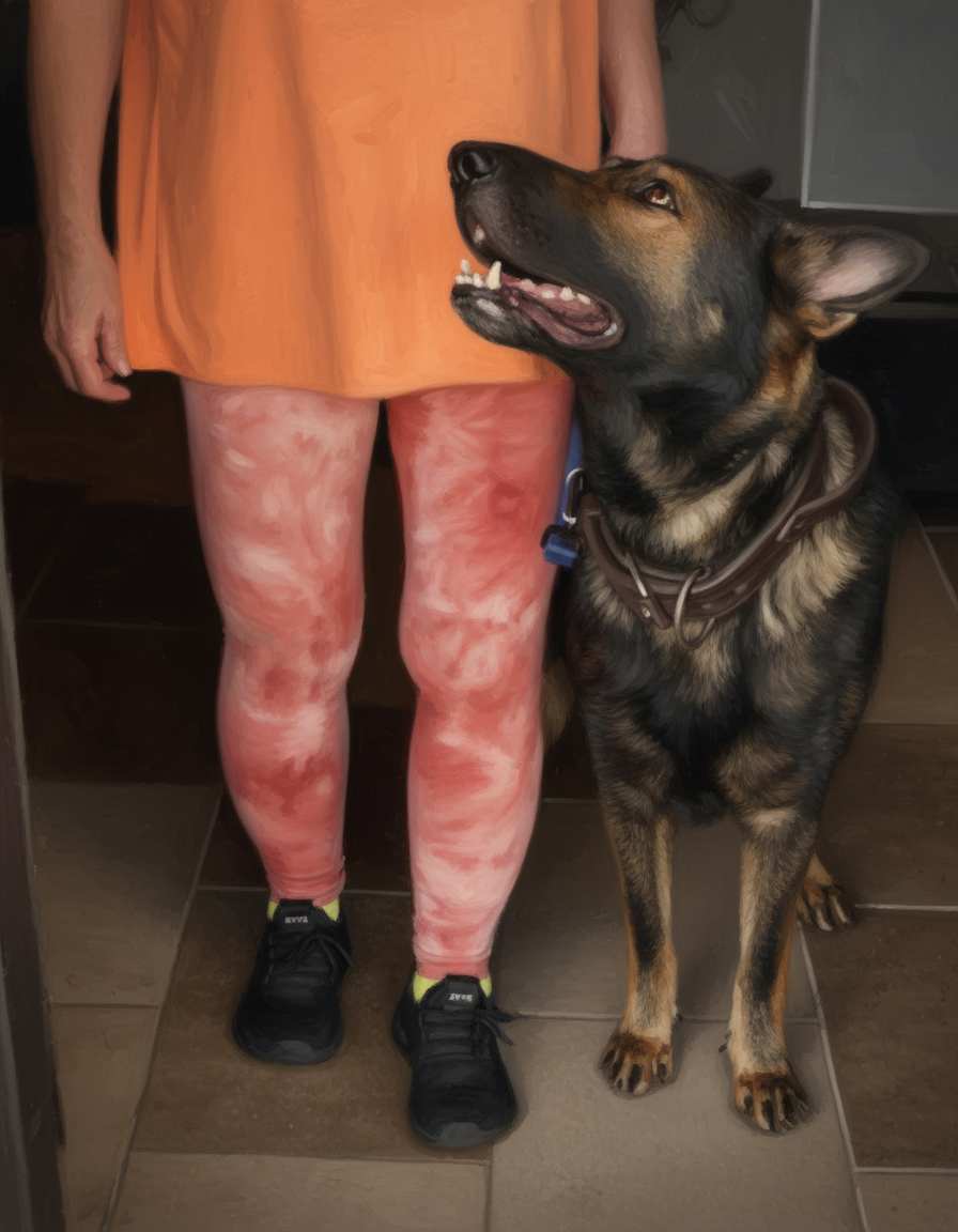 trainer with german shepherd heeling